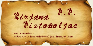 Mirjana Mistopoljac vizit kartica